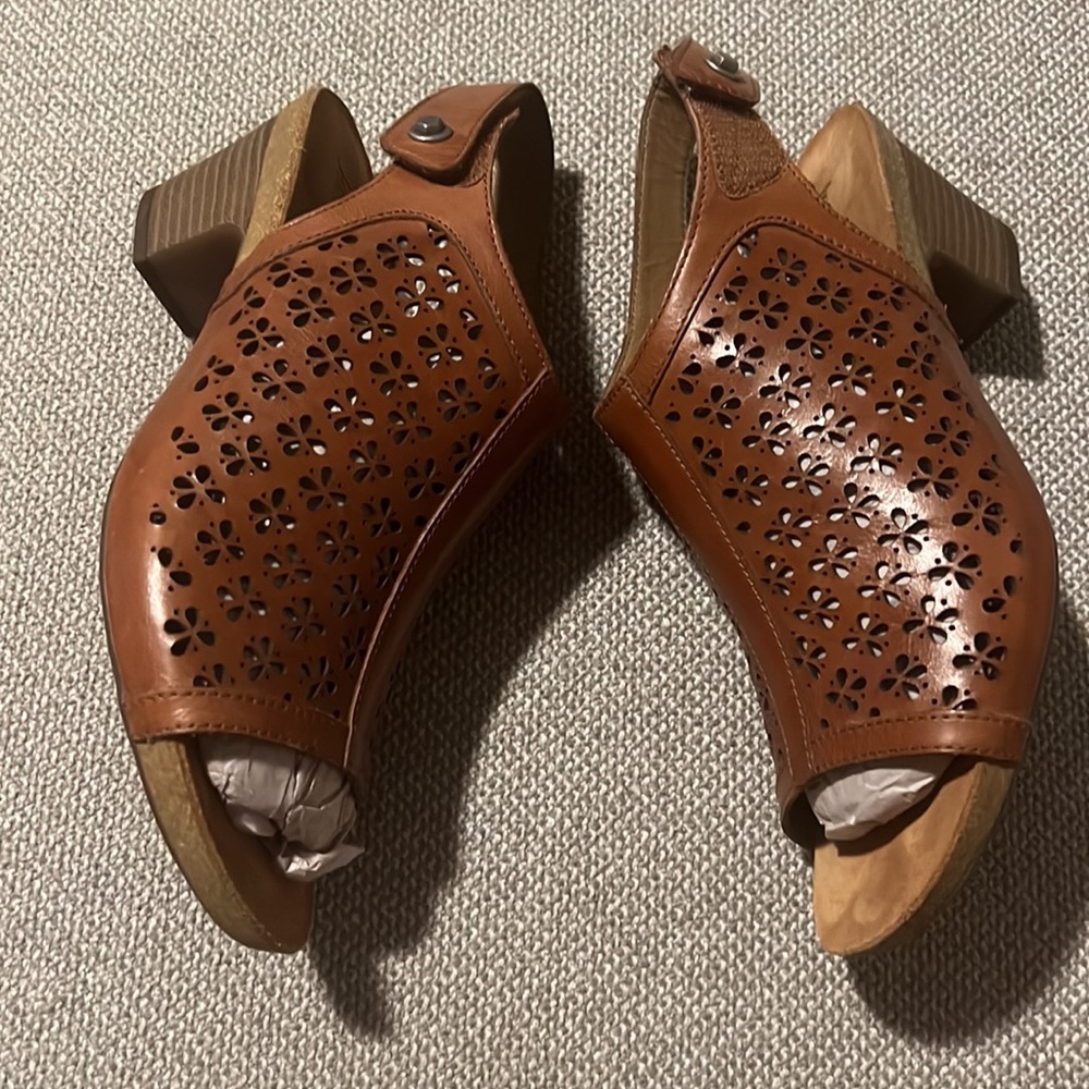Josef Seibel wedge peep toe 40 brown - Picture 9 of 11